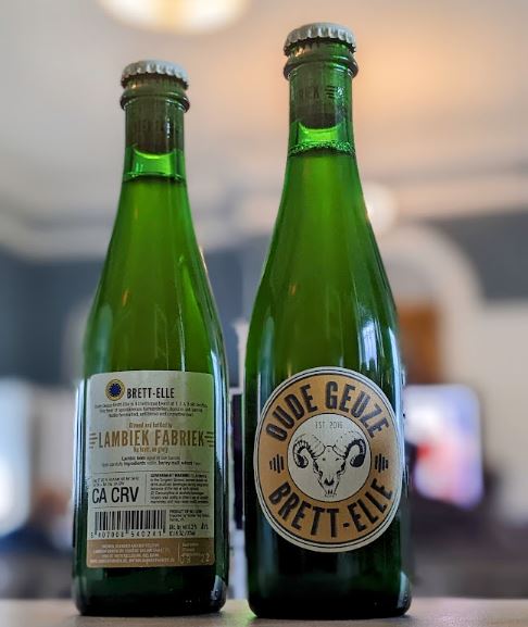 Two bottles of Brett-elle in the Community Room, during an Ale Together Now program. 