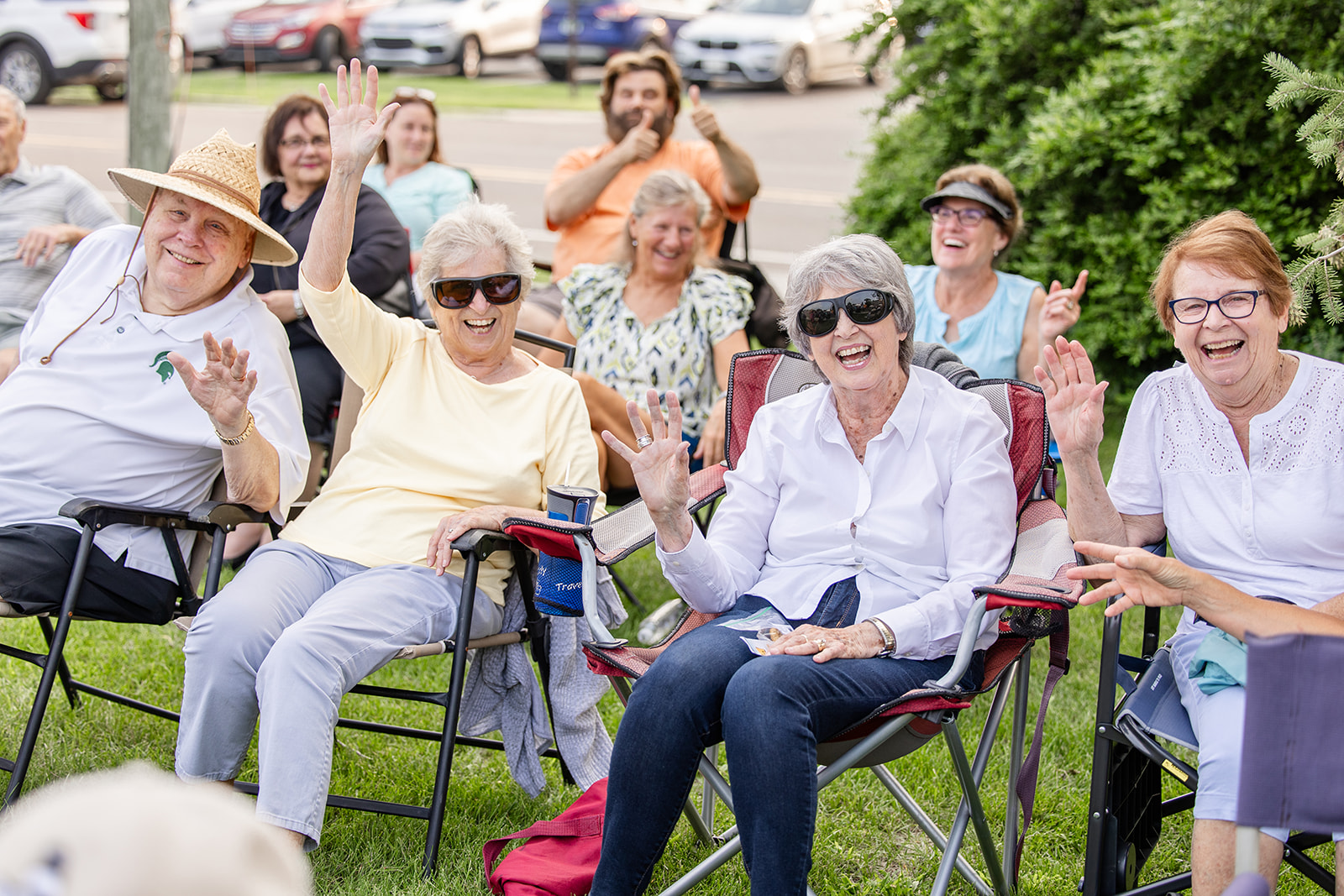 Crowd enjoying concert.