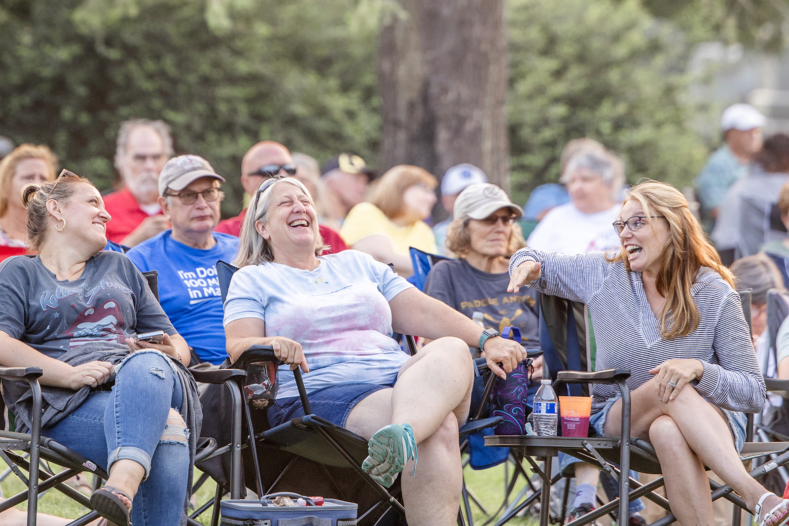 Crowd enjoying concert.