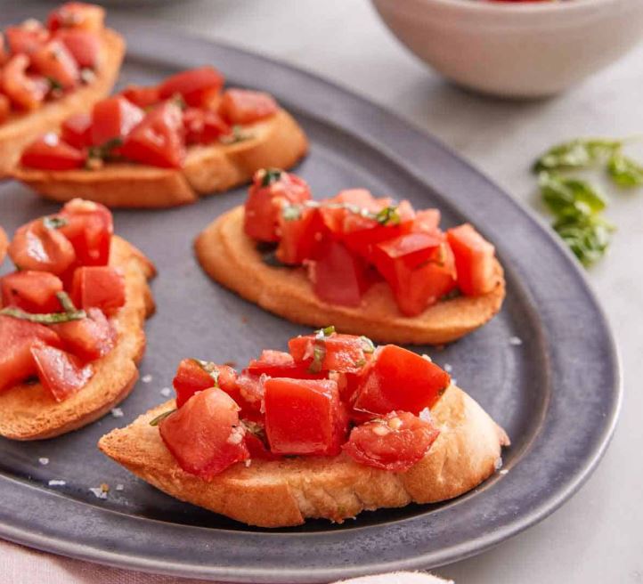 Fresh bruschetta on a plate. 