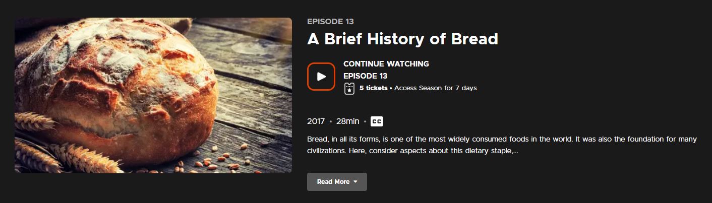 A look at 'A Brief History of Bread' available for streaming on Kanopy.