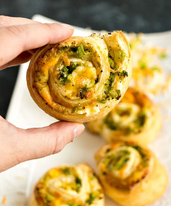 Broccoli cheese pinwheels. 