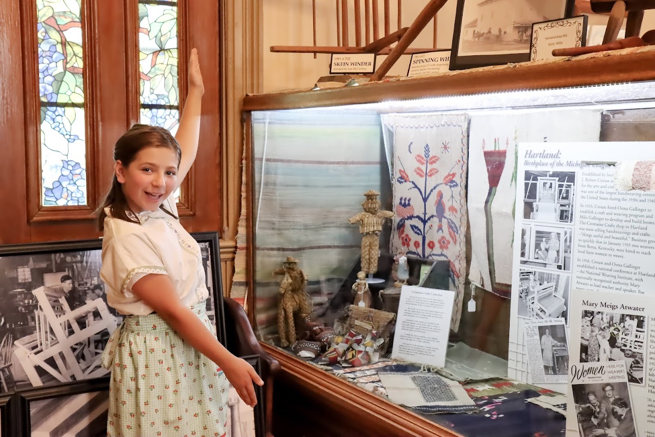 The Hartland weaving heritage exhibit in the museum. 