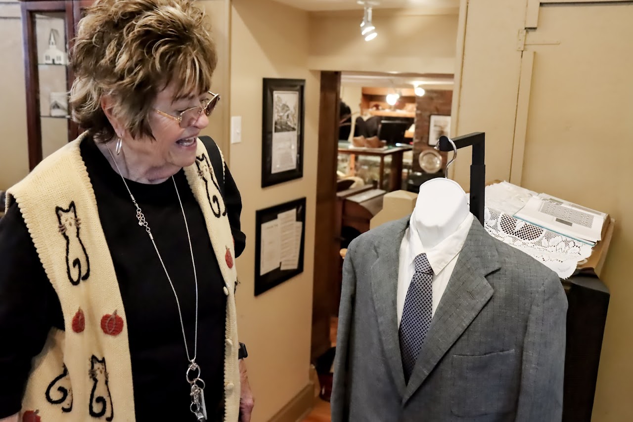 A handwoven suit in the Hartland Museum. 