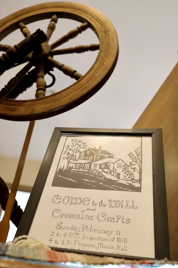 An invitation to the Cromaine Crafts shop in the Hartland Mill. 