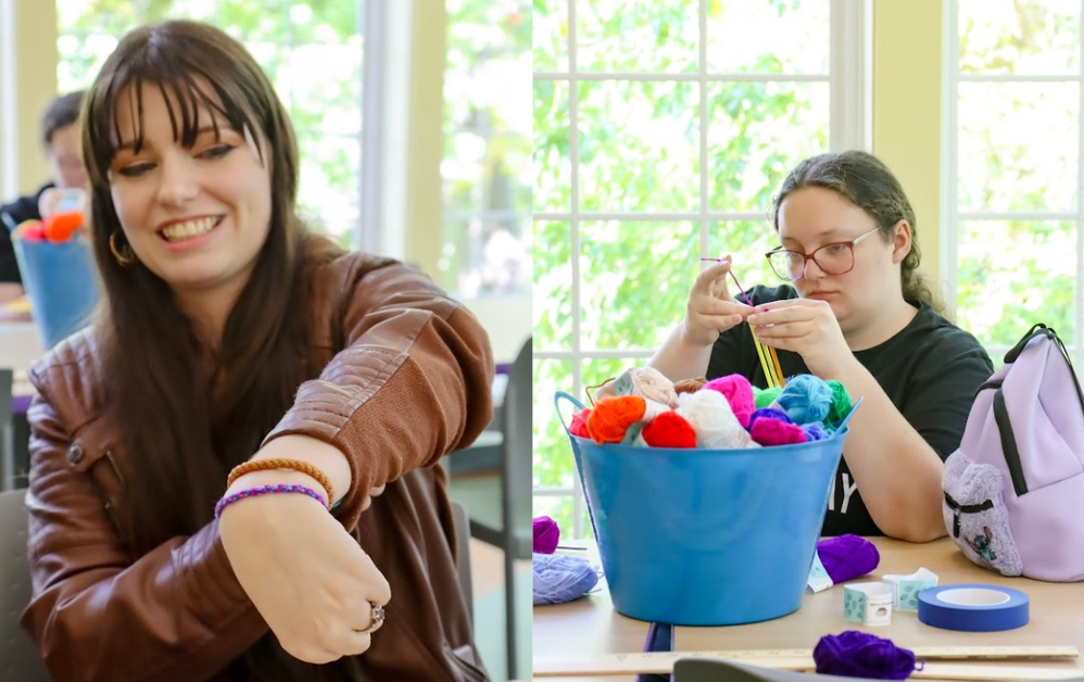Textile projects in progress in the Youth Program Room! 