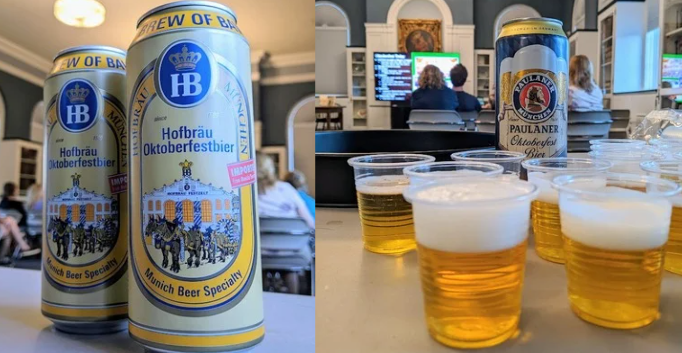 Festbiers in the Community Room. 