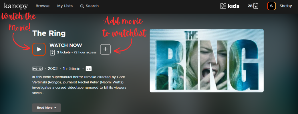 A close up look at The Ring. 