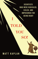 Book cover for "I Told You So!"
