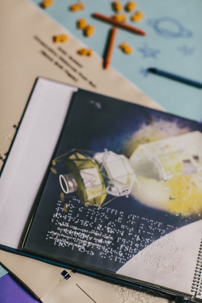 A page form a Braille book. 