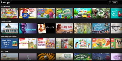 A look at Kanopy's homepage. 