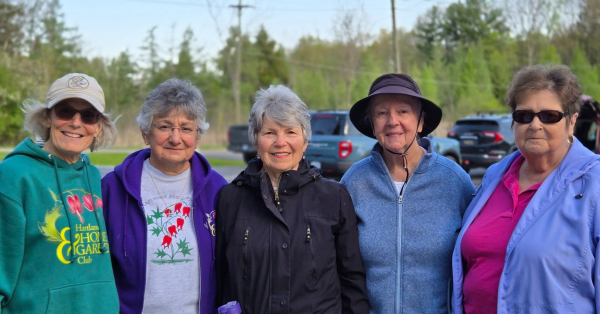 Members of the Hartland Home and Garden Club in the Library Parking Lot. 