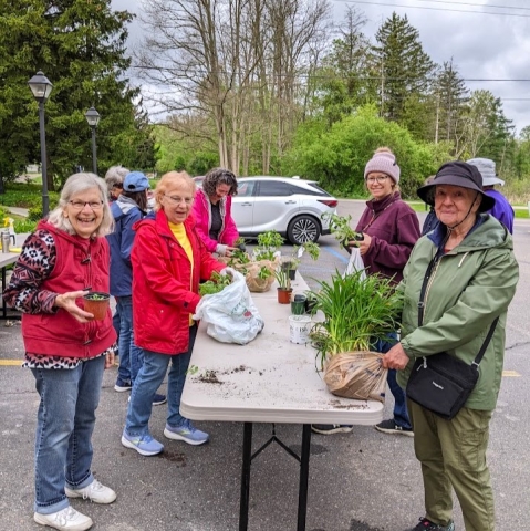 Members of the Garden Club at the Perennial Plant Exchange. 