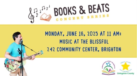 Program graphic featuring an image of Evan playing guitar. 