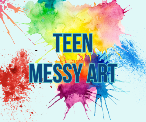 Program graphic featuring splatter paint. 