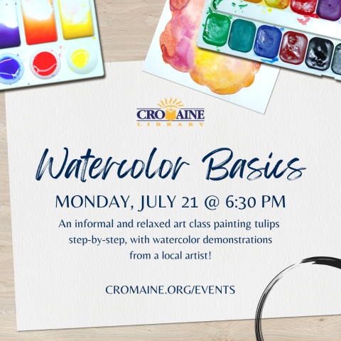 Program graphic featuring a variety of colored paints. 