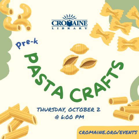 Program graphic featuring a variety of dried pastas. 