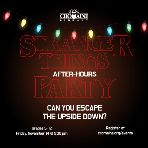 Program graphic featuring holiday lights. 