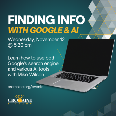 Program graphic featuring an image of a laptop. 