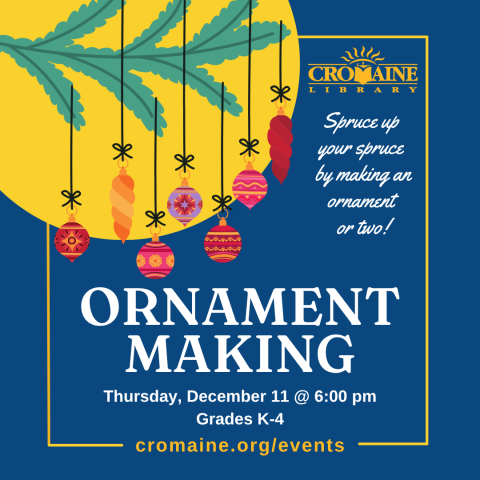 Program graphic featuring a variety of colorful ornaments. 