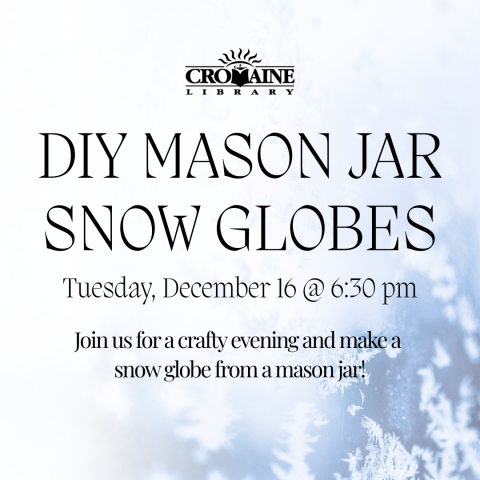 Program graphic featuring snowflakes. 