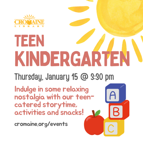 A sunshine and building blocks decorate this program graphic. 