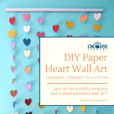 Paper Heart Wall Art flyer. 