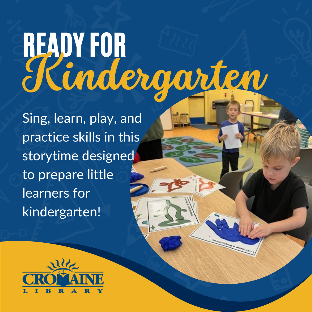 Program graphic featuring a photo of a child working on a craft in the Youth Program Room. 