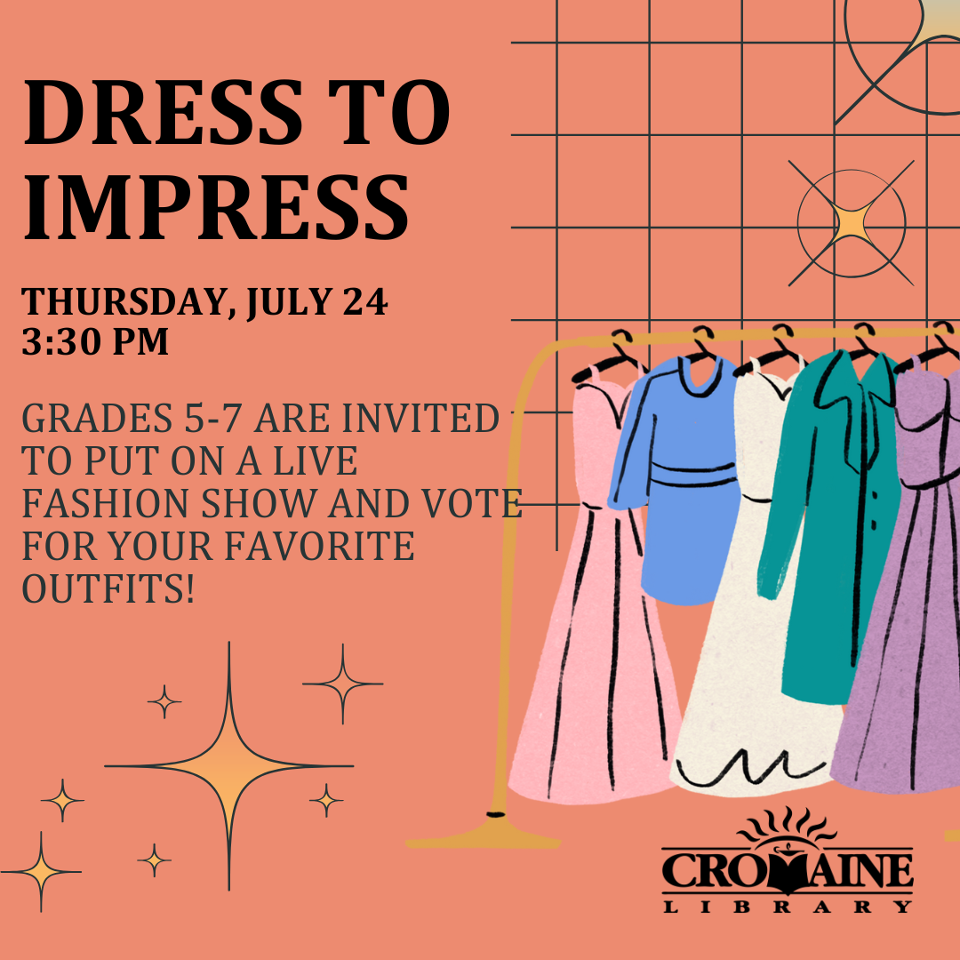 A program graphic featuring a clothing rack and stars. 