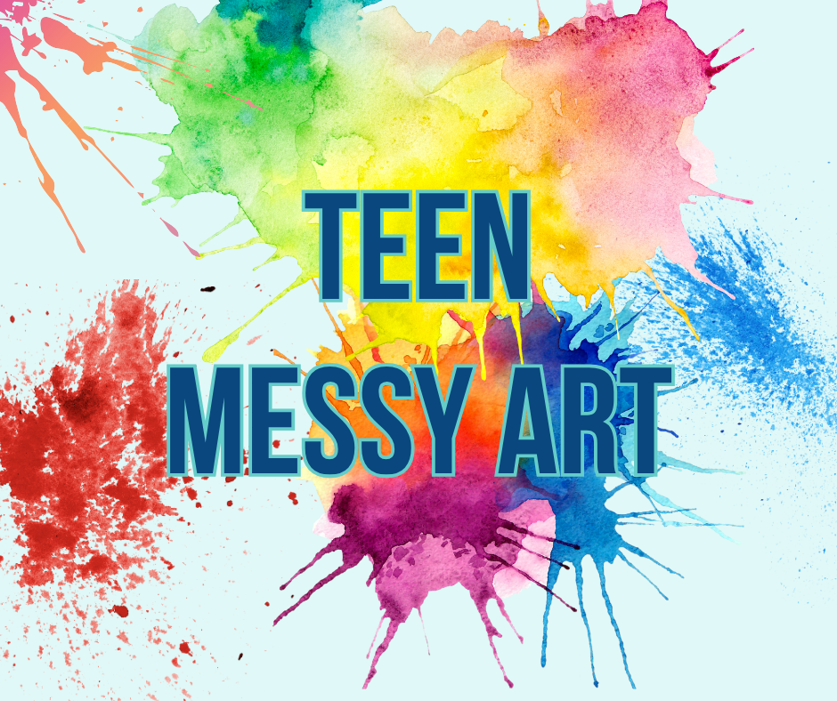 Program graphic featuring splatter paint. 