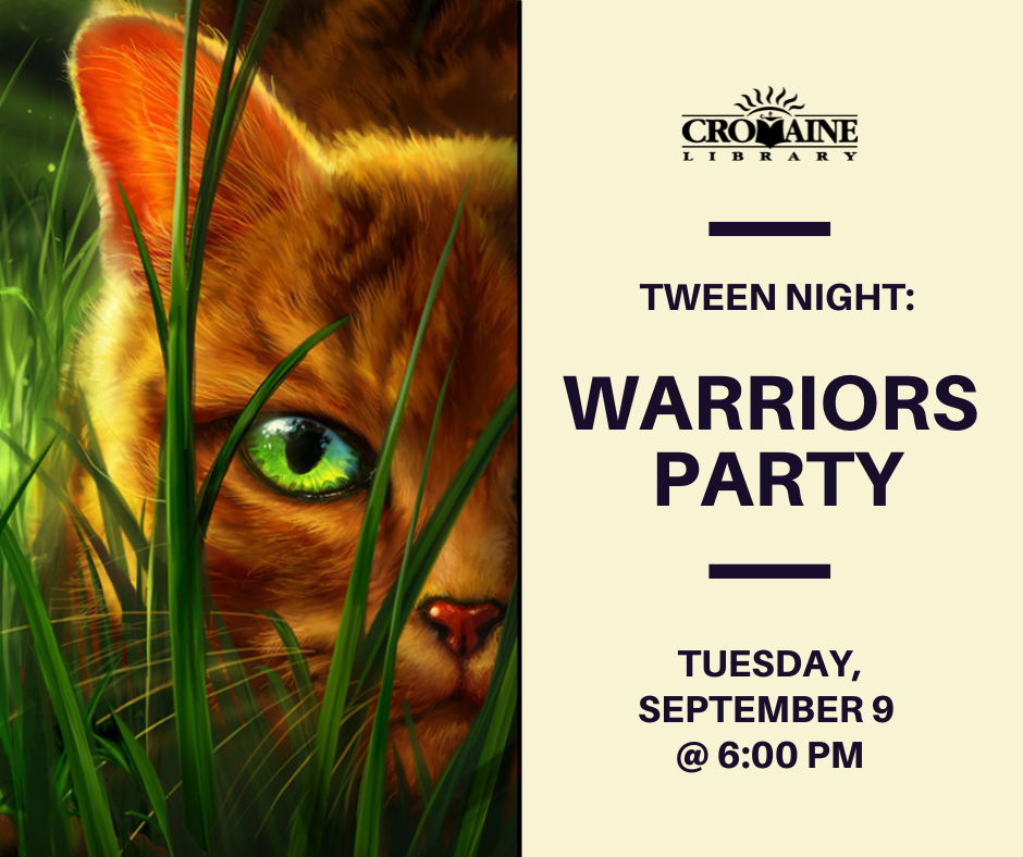 Program graphic featuring a close up of a act from the Warriors series. 