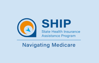 SHIP logo with light blue background. 