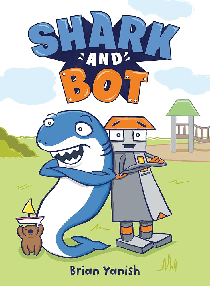 Book cover for Shark and Bot. 