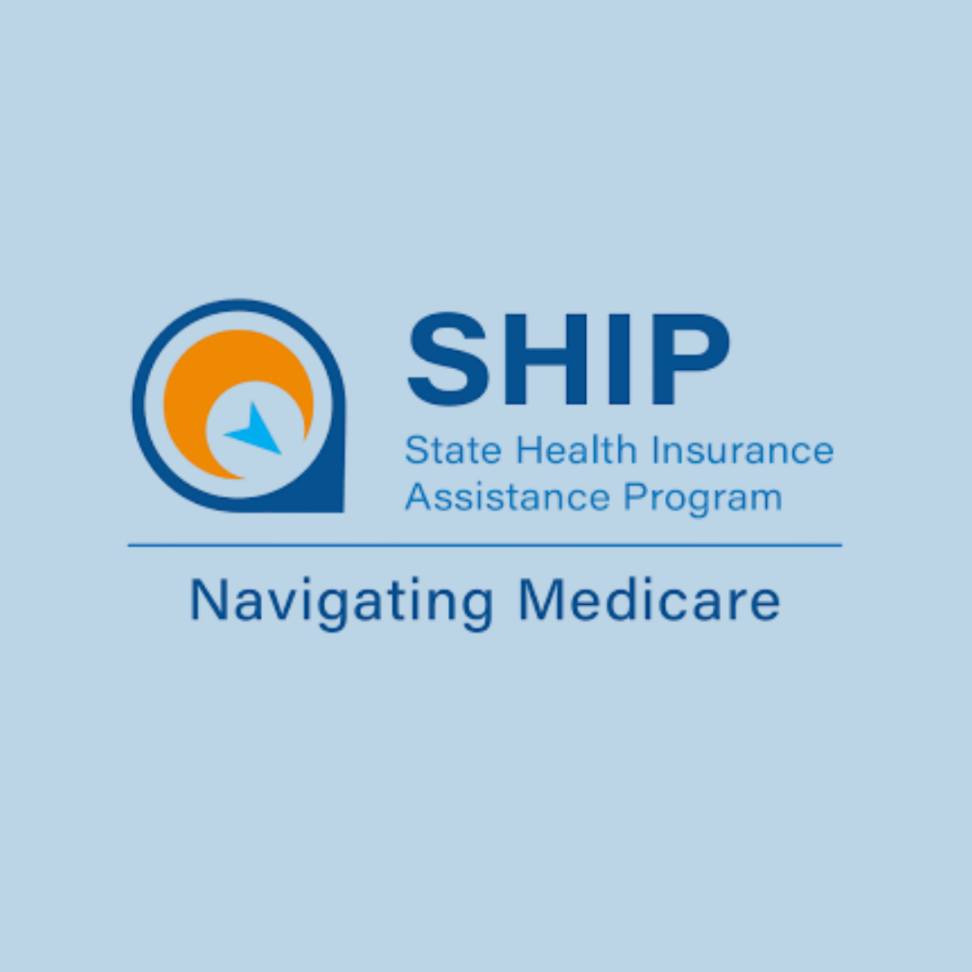 SHIP logo with light blue background. 