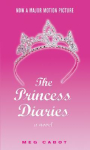 Cover of "The Princess Diaries" by Meg Cabot featuring a silver tiara on a pink background.